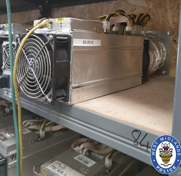 Sophisticated cryptocurrency mining farm hosting various mining machines