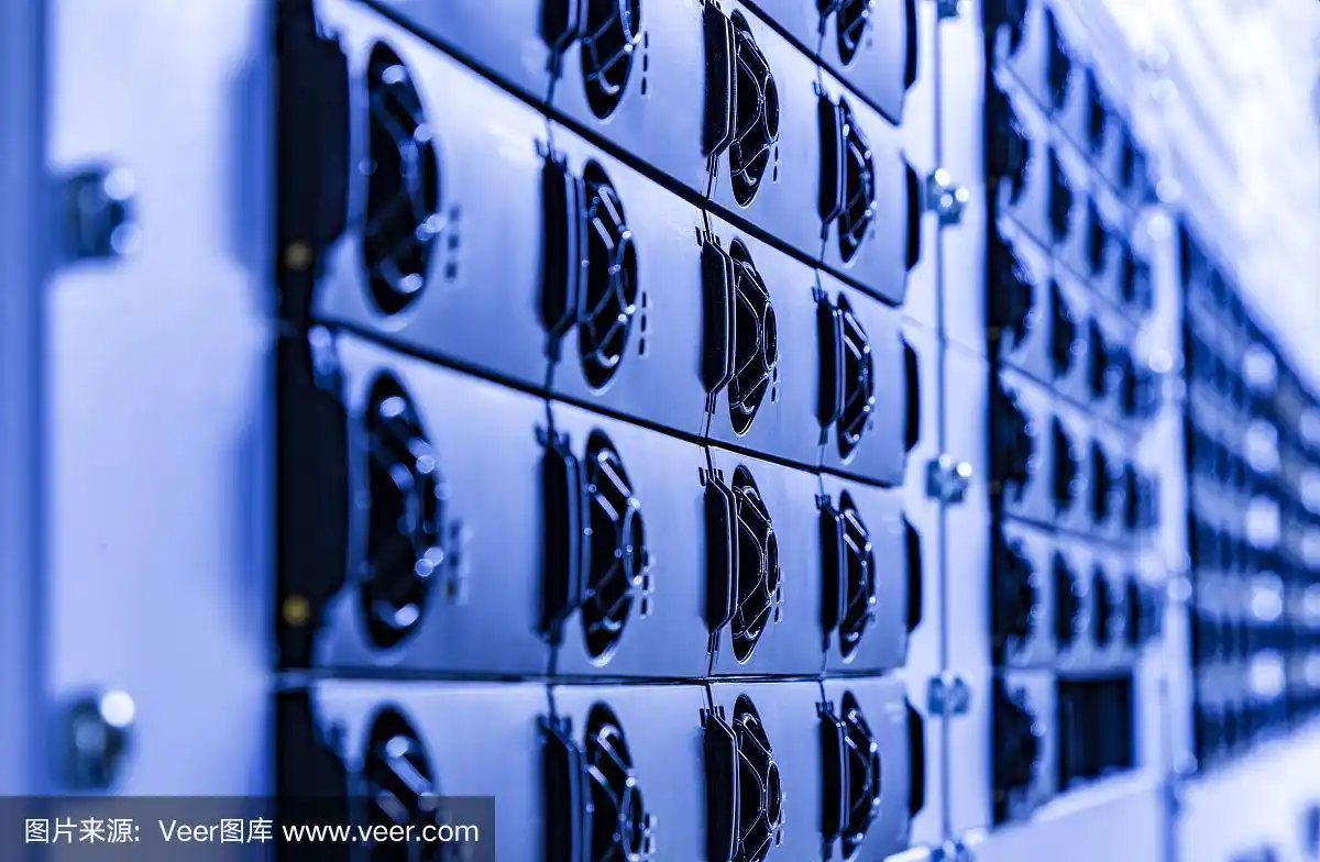 A high-density mining rig setup in a professional hosting facility